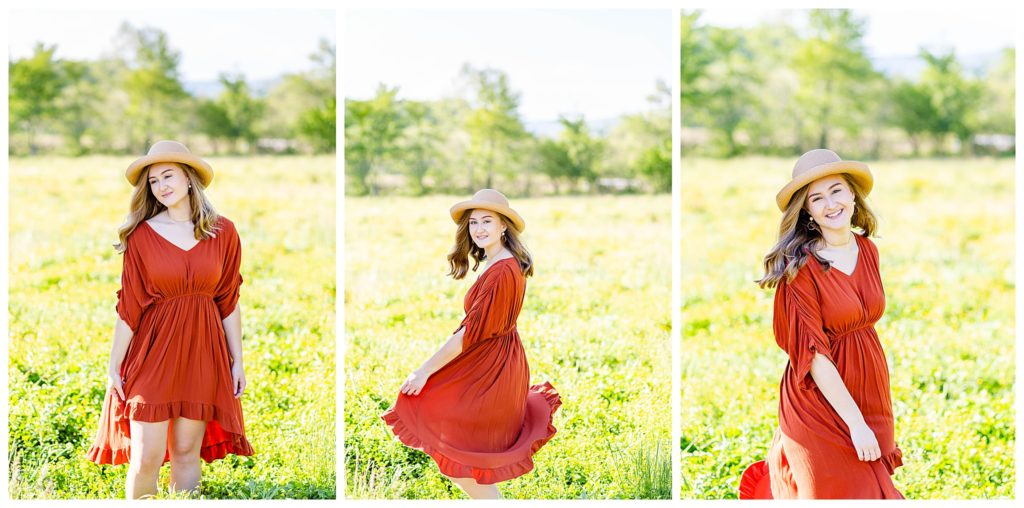 senior portraits in a wildflower field at Taylor Ranch | Asheville Senior Photographer
