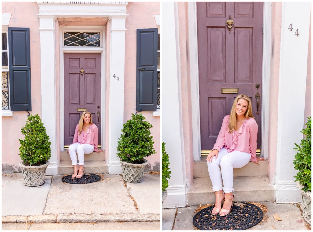 Southern and colorful Charleston historic District Senior Portraits