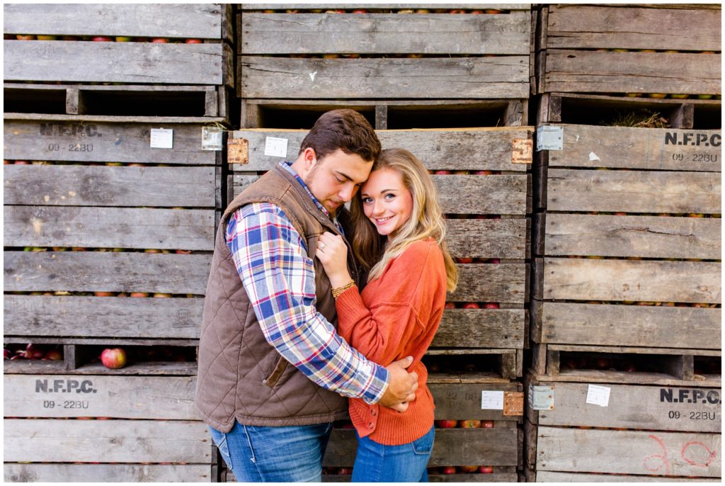 Apple Orchard fall engagement photos