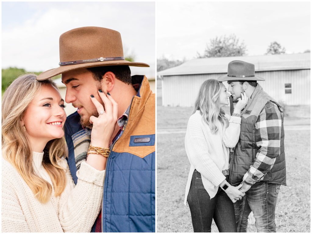 country rustic engagement photo