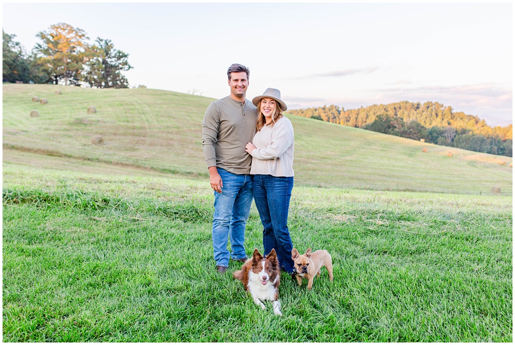 Rolling hills in Asheville for couples portrait session