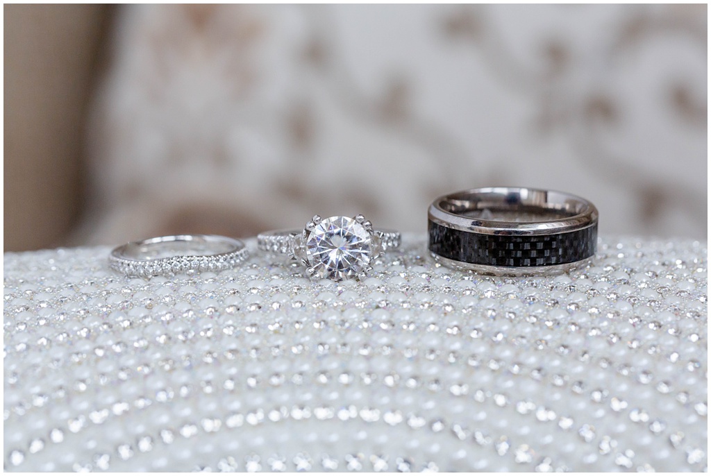 wedding bands and engagement ring