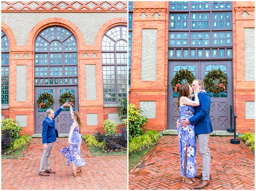 engagement photos at the greenhouse