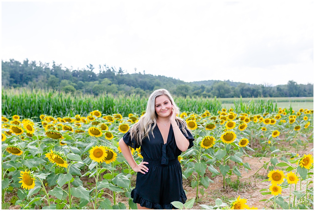 Sunflower senior portraits at the Biltmore in Asheville, NC