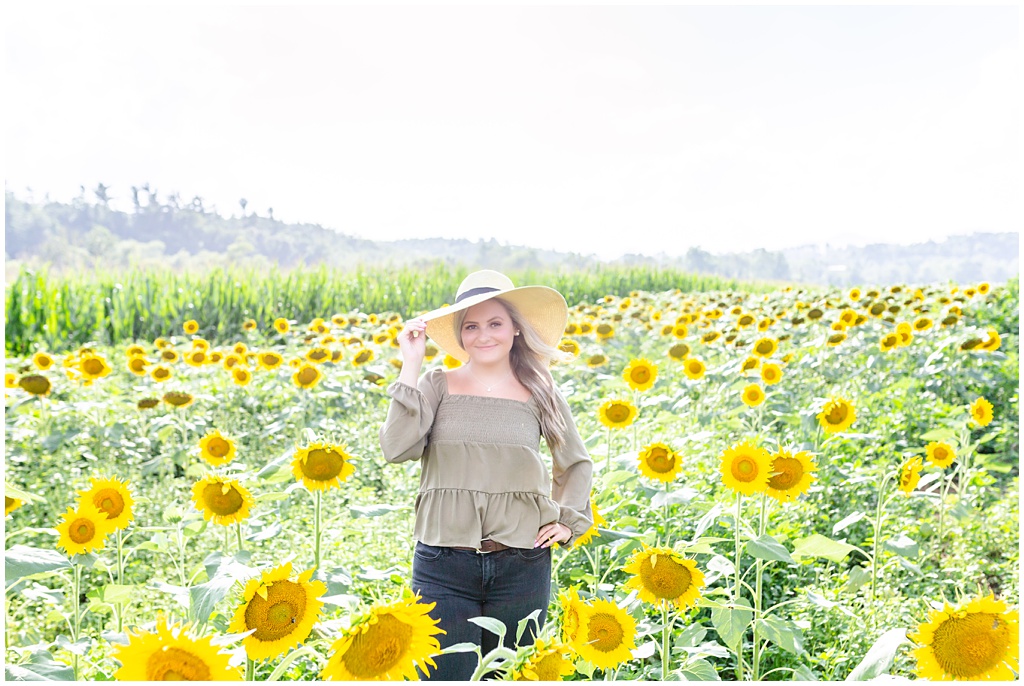 Sunflower field portrait session
