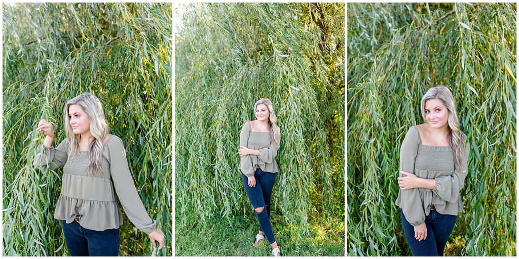 Senior portraits in a willow tree