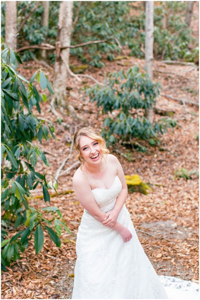 Winter bridal portrait session in Canton NC | Asheville Wedding Photographer