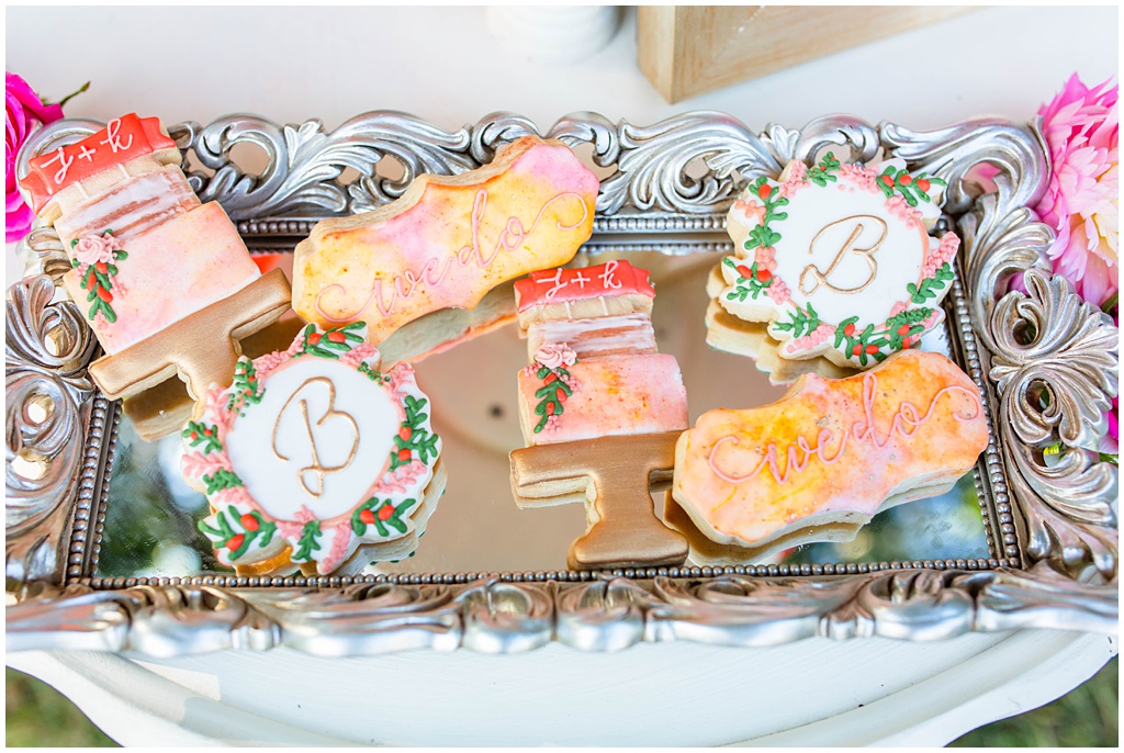 Custom designed wedding cookies