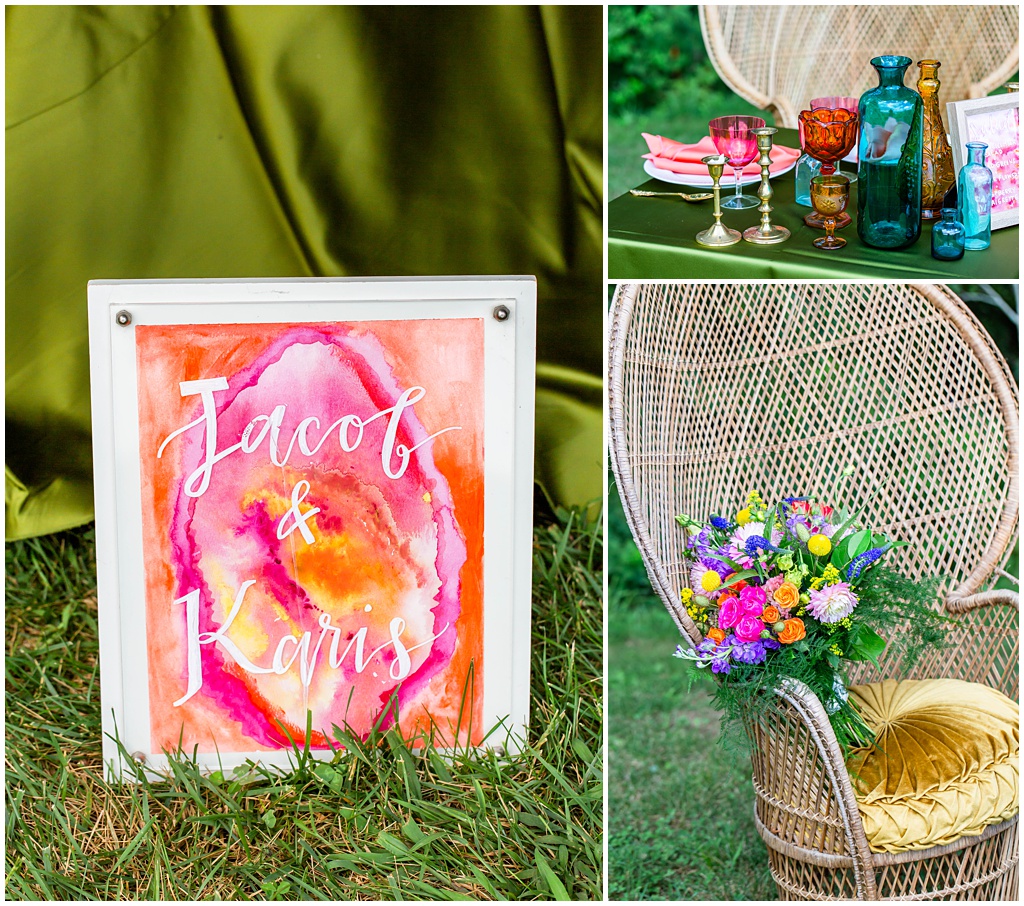 Wedding details for a spring styled shoot at the Ridge