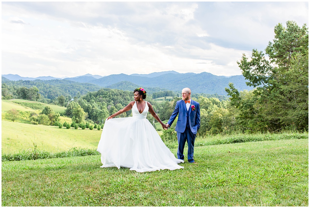 Bride and groom portraits in Asheville NC at The Ridge | Asheville Wedding Photographer