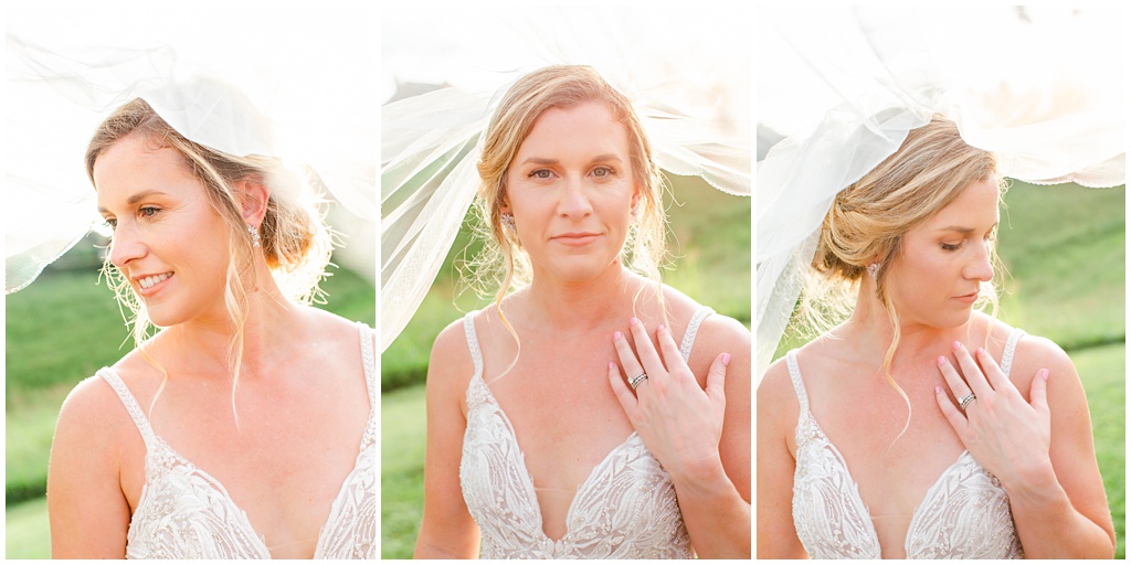 Bridal portrait with cathedral veil at The Ridge | Asheville Wedding Photographer