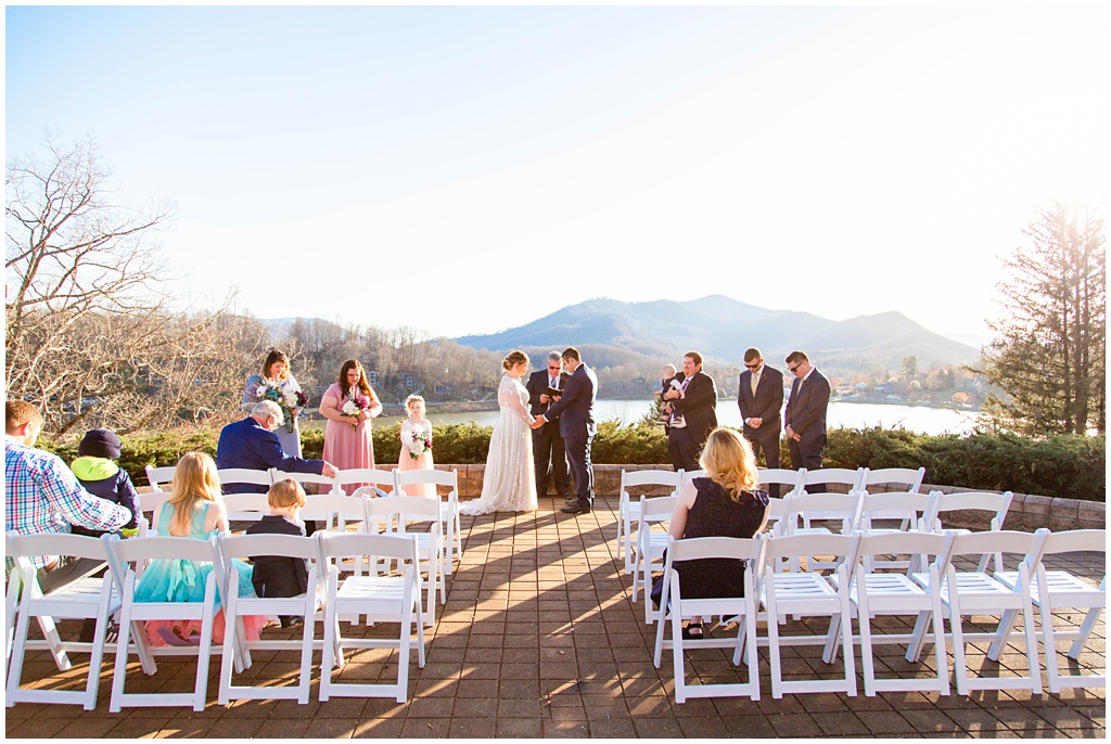 Wedding elopement at Lake Junaluska in North Carolina.