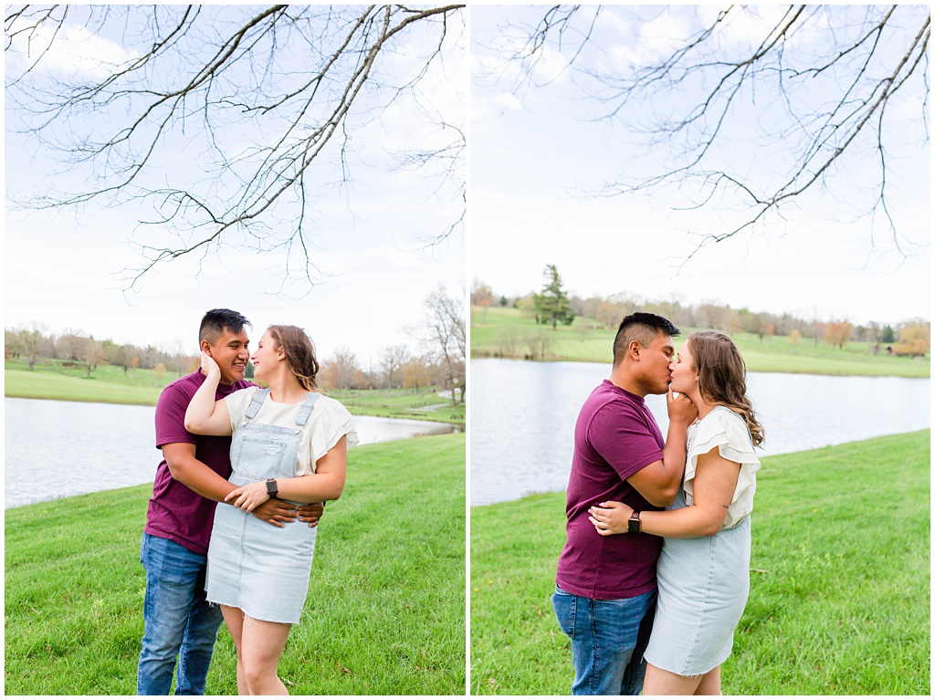 Couples portraits at Taylor Ranch in NC by the lake.
