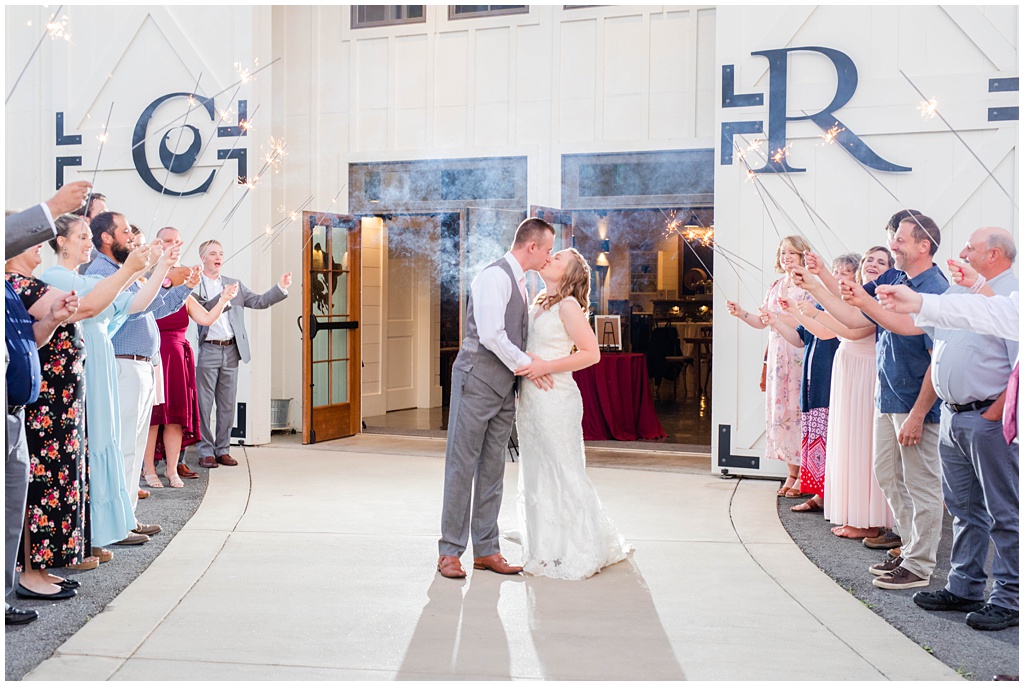 The couple had a sparkler exit to end their perfect summer wedding day at Chestnut Ridge.