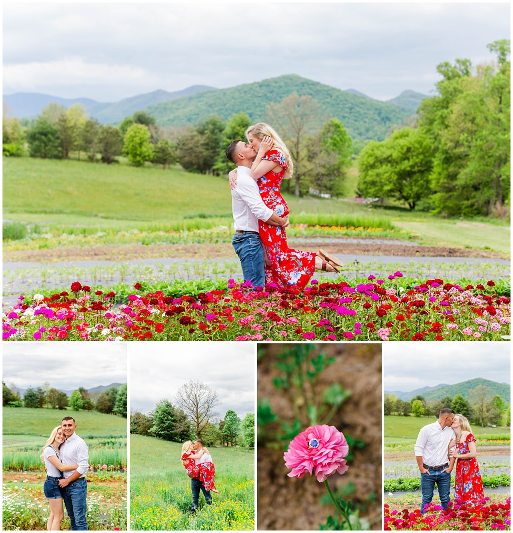 Never Ending Flower Farm Engagement Session - Tracy Waldrop Photography - Asheville Wedding Photographer