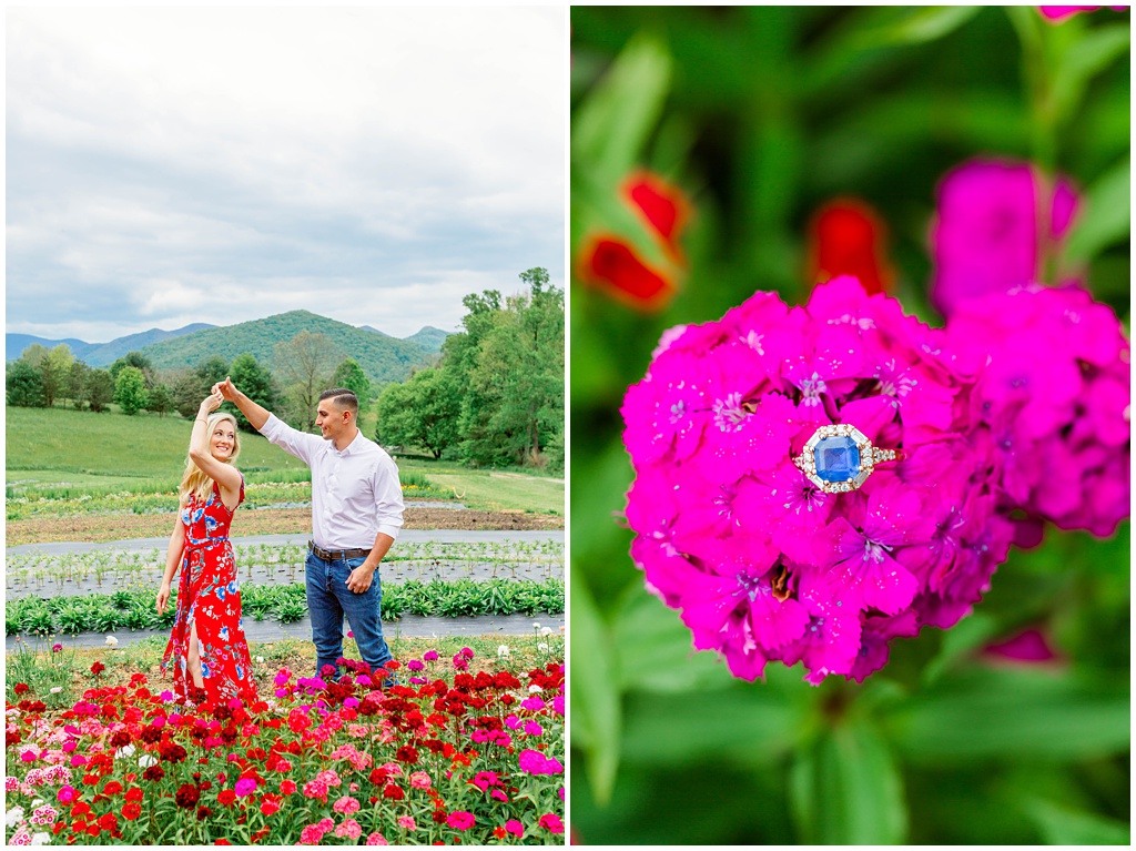 Mary and Matthew custom designed their sapphire engagement ring at Brilliant Earth.