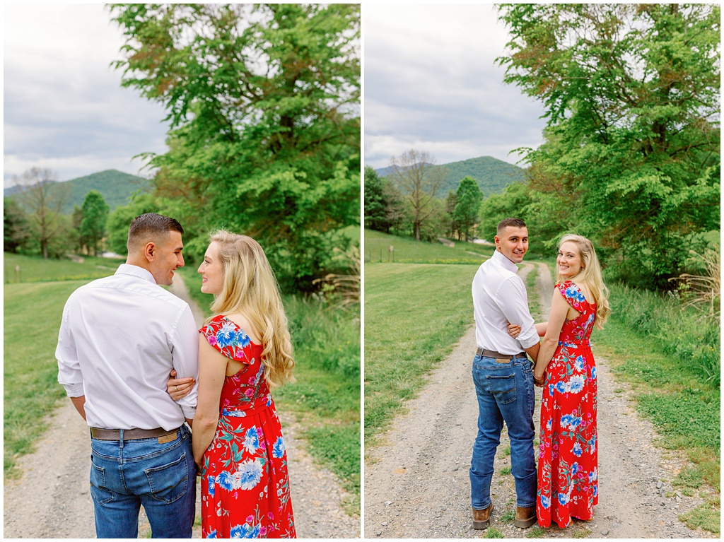 Red white and blue Mountain engagement session 