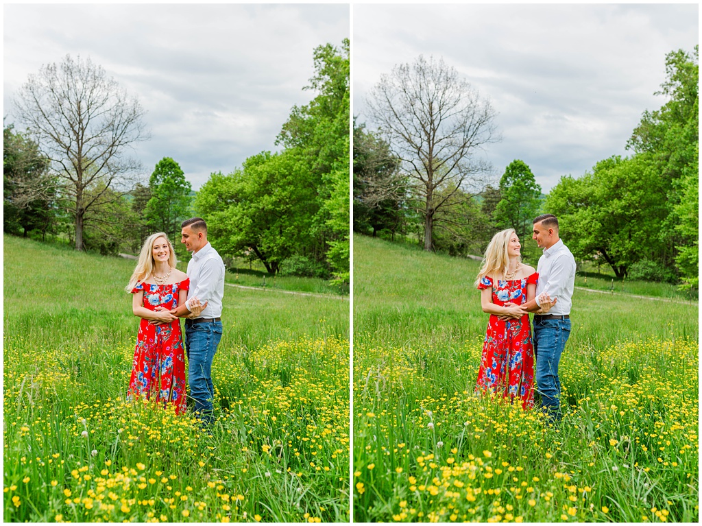 Engagement photos at Never Ending Flower Farm outside Asheville.