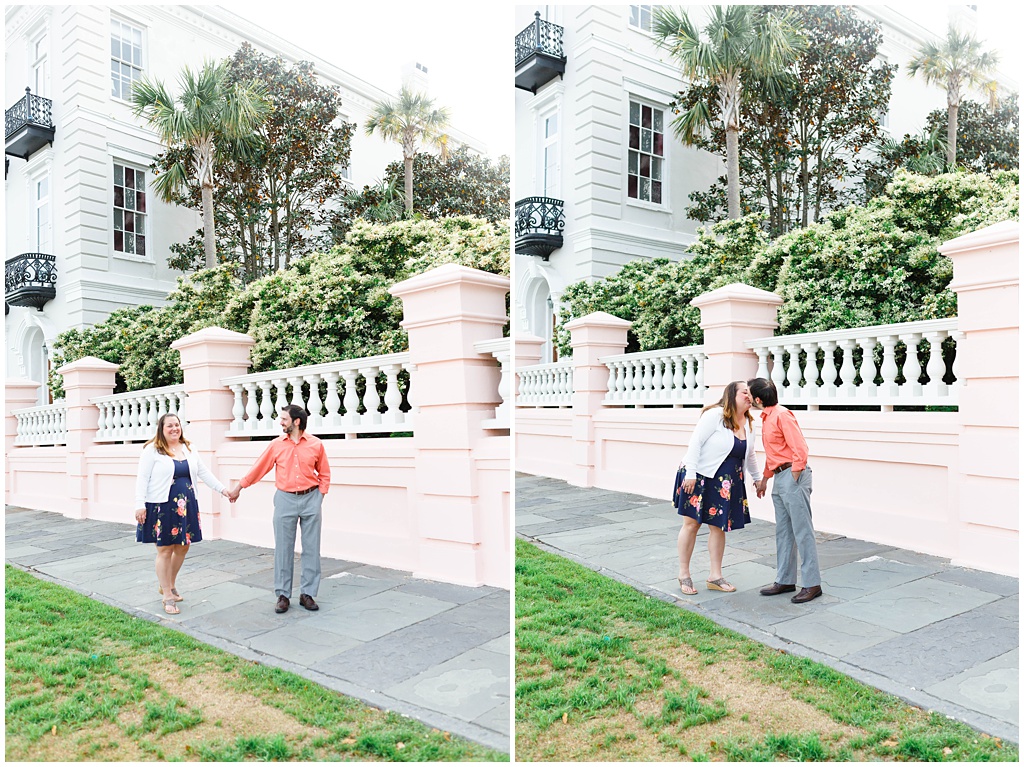 Downtown Charleston Engagement Photos at the Battery.