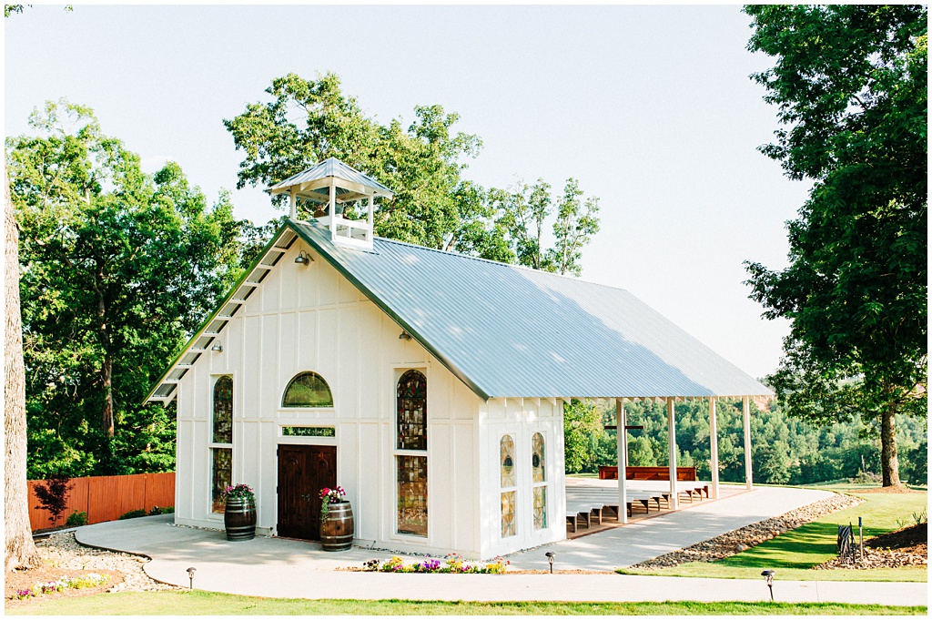 An exterior view of the chapel at Arran Farm.
