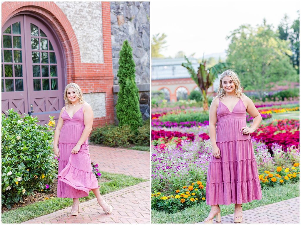 Pink dress for senior photos