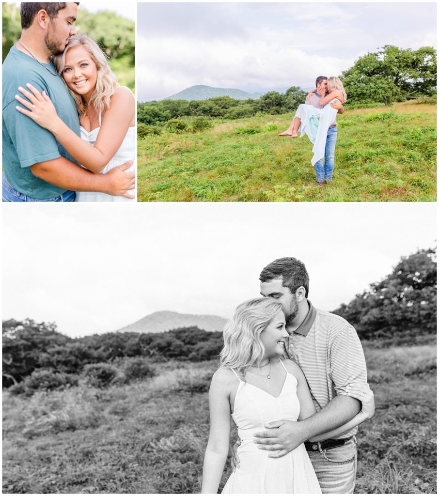 Romantic summer engagement photo inspiration in the blue ridge mountains.