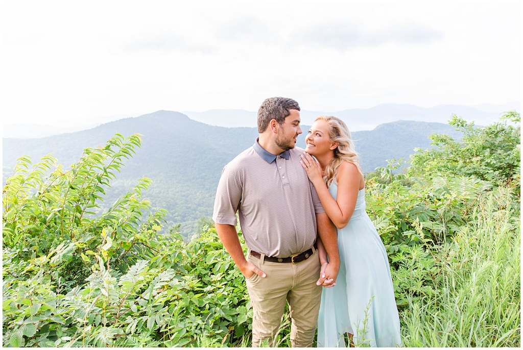 Mountaintop engagement session in Asheville, NC.