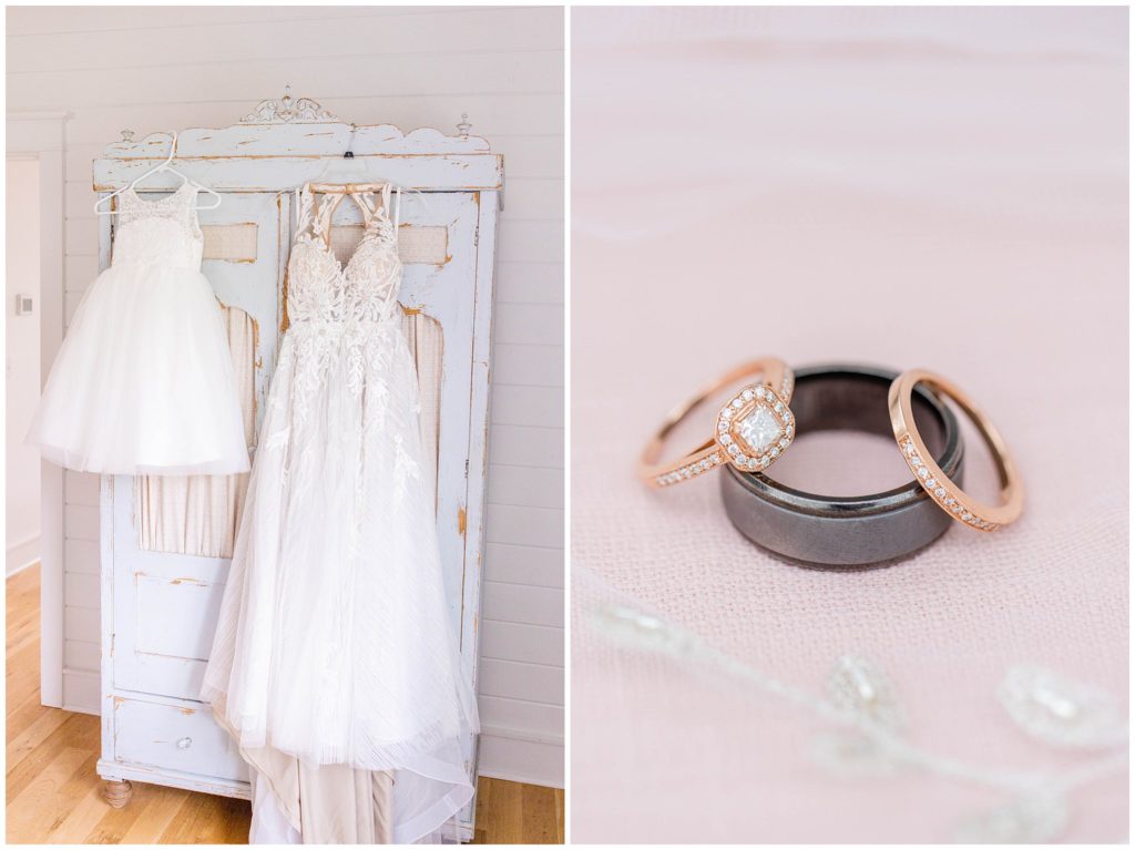 Bridal details for Lindsey and Dylan's pink rustic wedding day.