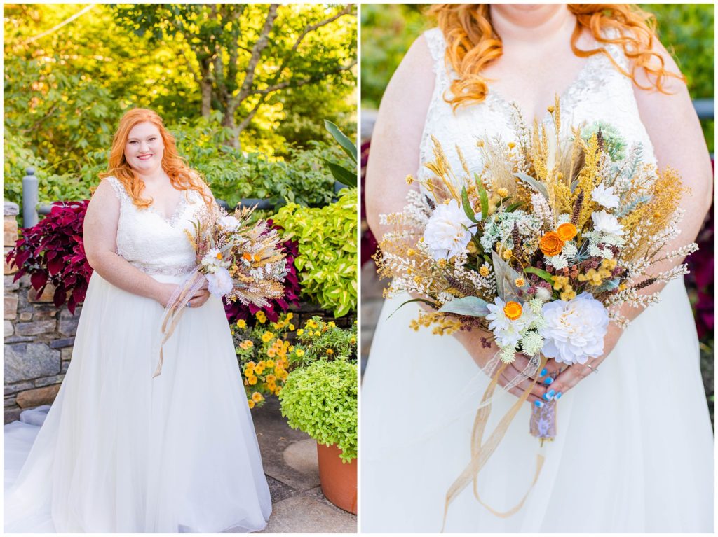Maddie's fall bridal portraits at the NC Arboretum in Asheville.
