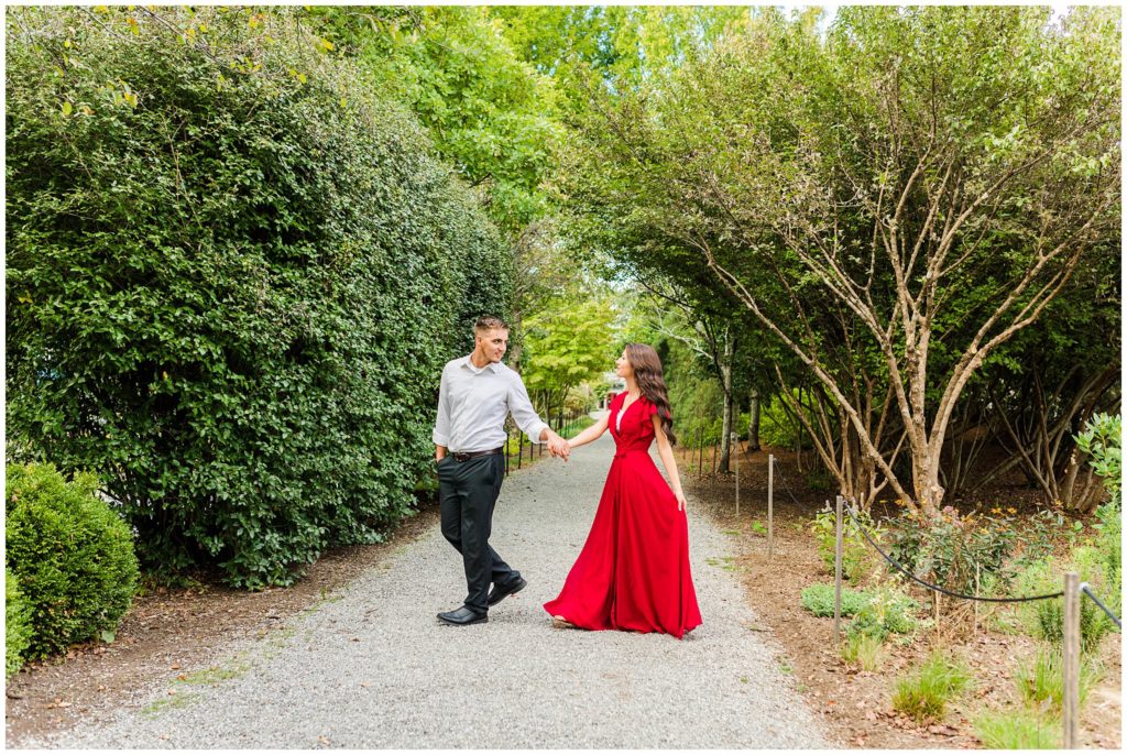 NC Arboretum Engagement photos in Asheville for Sierra and Mark | Tracy Waldrop Photography