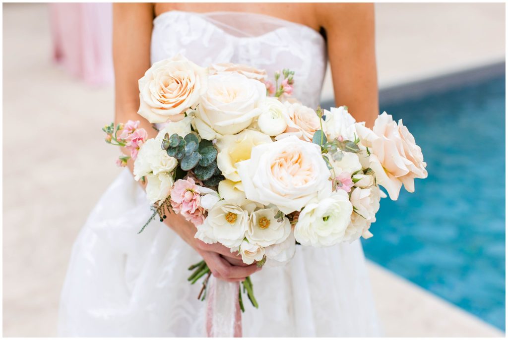 Pink and white bridal bouquet | NC Wedding Photographer, Tracy Waldrop Photography