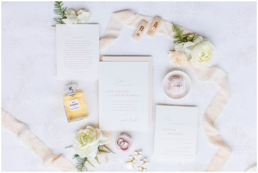Pastel wedding invitation and details, NC Wedding Photographer, Tracy Waldrop Photography