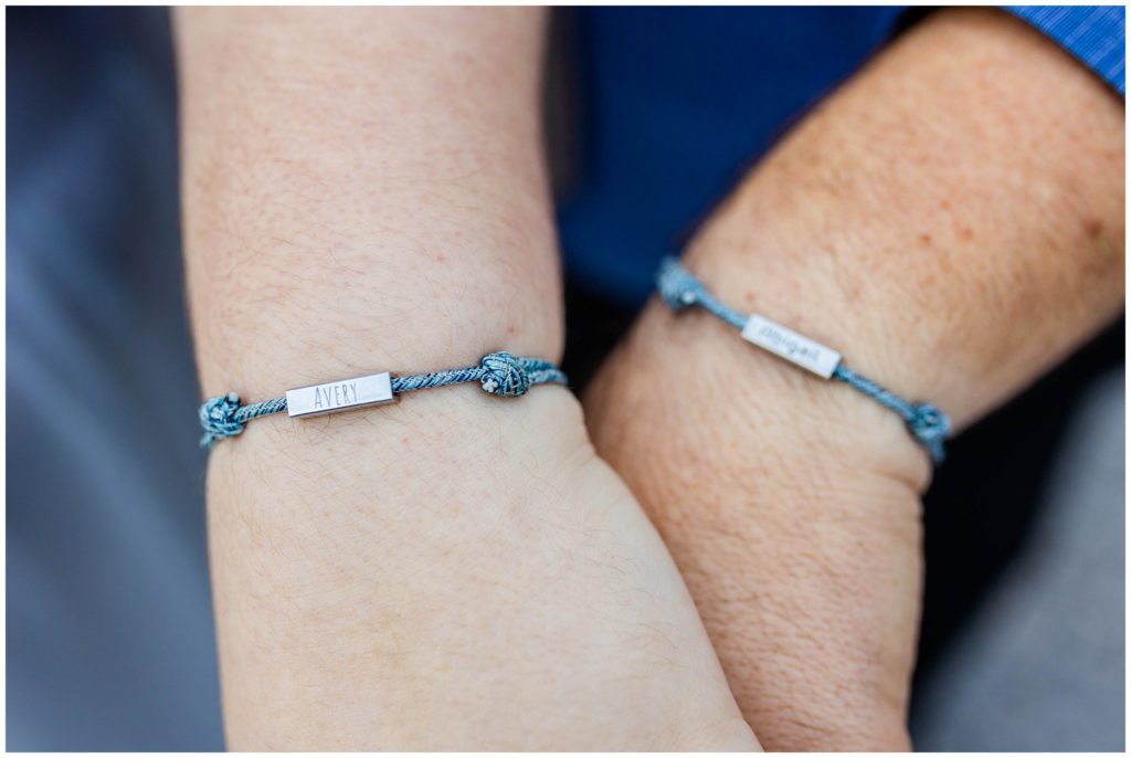 Matching personalized bracelets | Tracy Waldrop Photography | Asheville Engagement Photographer