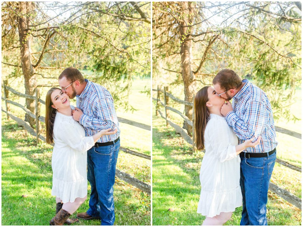 Romantic engagement photos on a farm in Asheville | Asheville Engagement Photographer