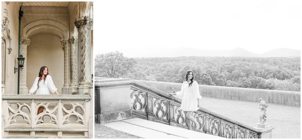 High school senior photos at the gardens of the Biltmore in Asheville