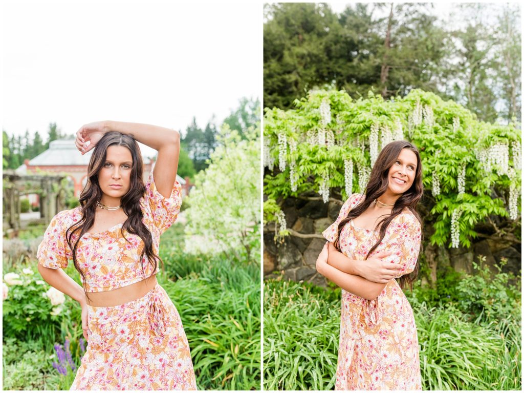 High school senior photos at the gardens of the Biltmore in Asheville