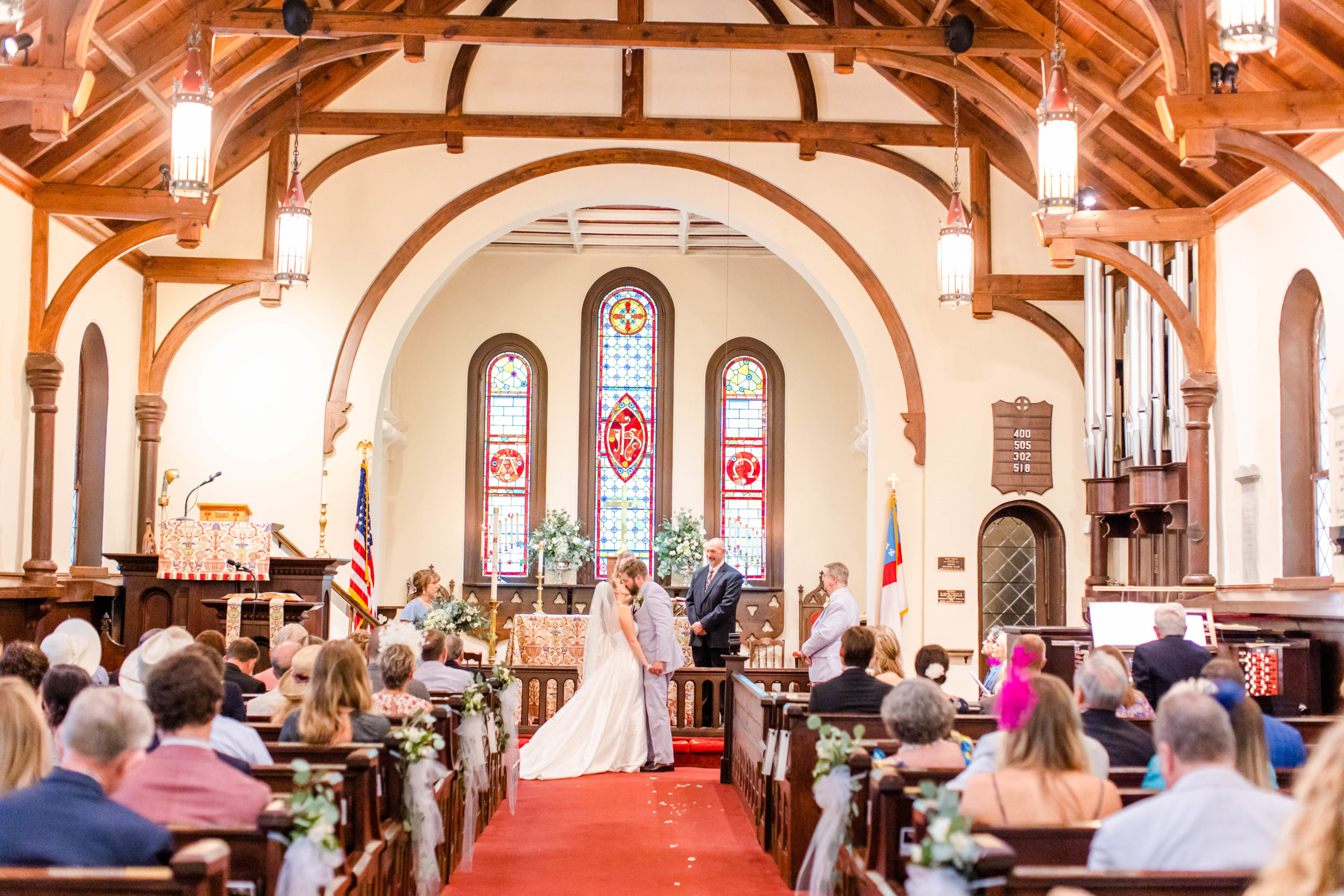 wedding ceremony at St. John's in the Wilderness in Hendersonville, NC