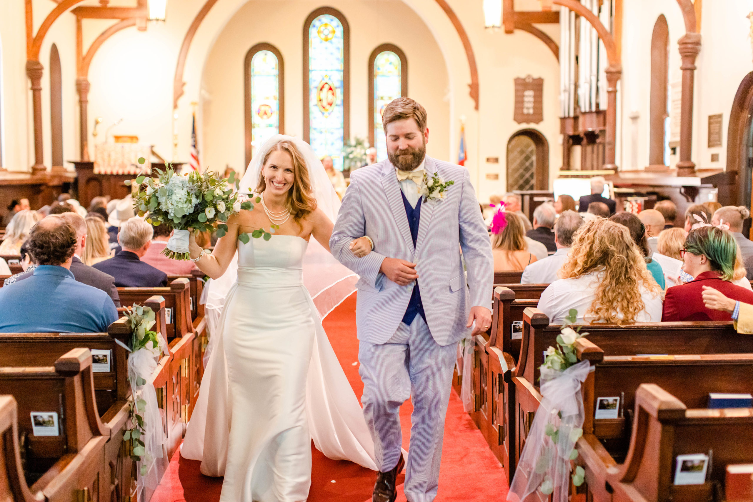intimate wedding ceremony at St. John's in the Wilderness in Hendersonville, NC