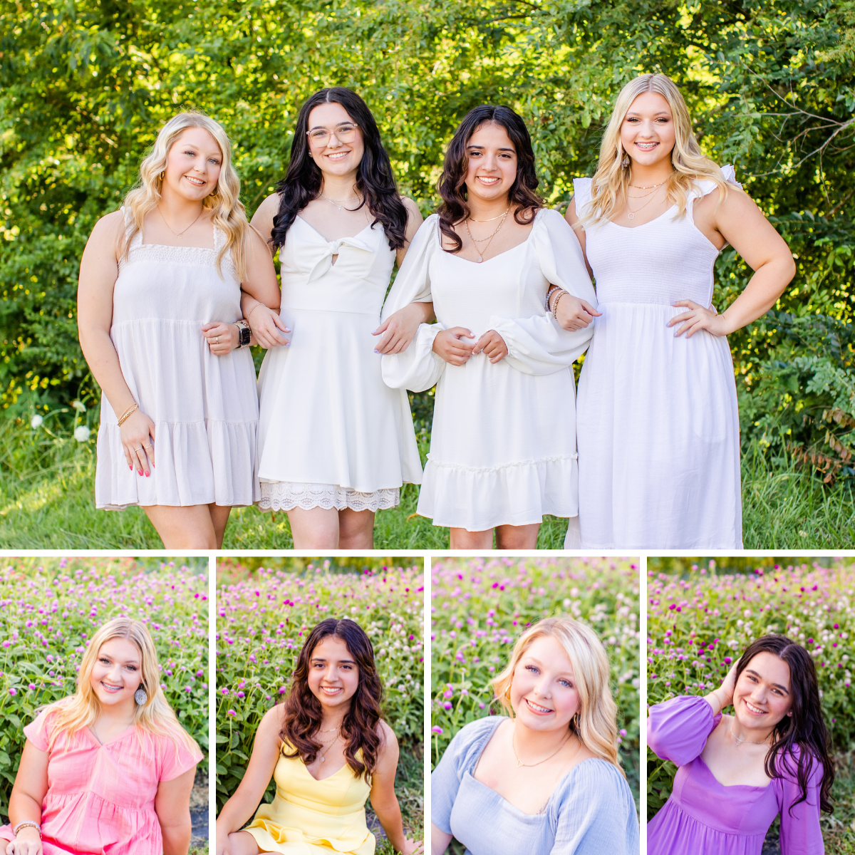 Senior session at local flower farm in Asheville, NC