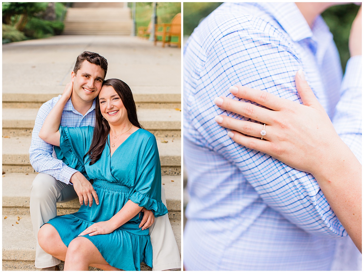 couple poses for their engagement session