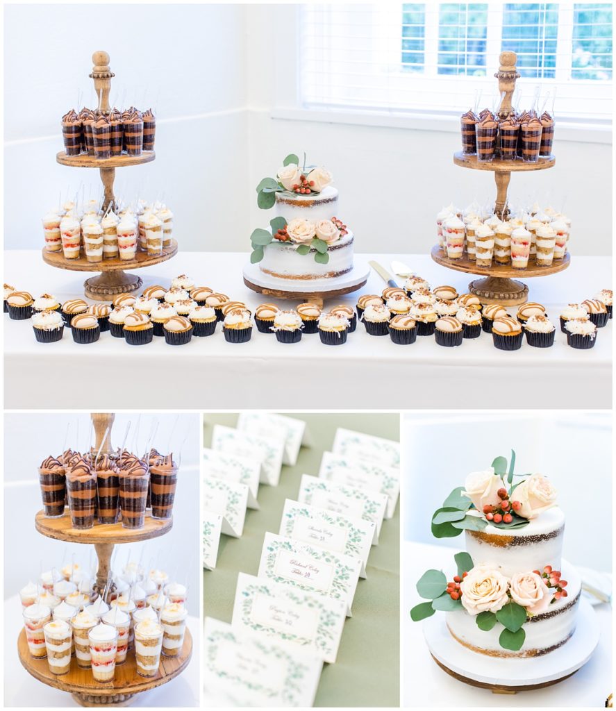 dessert display at wedding