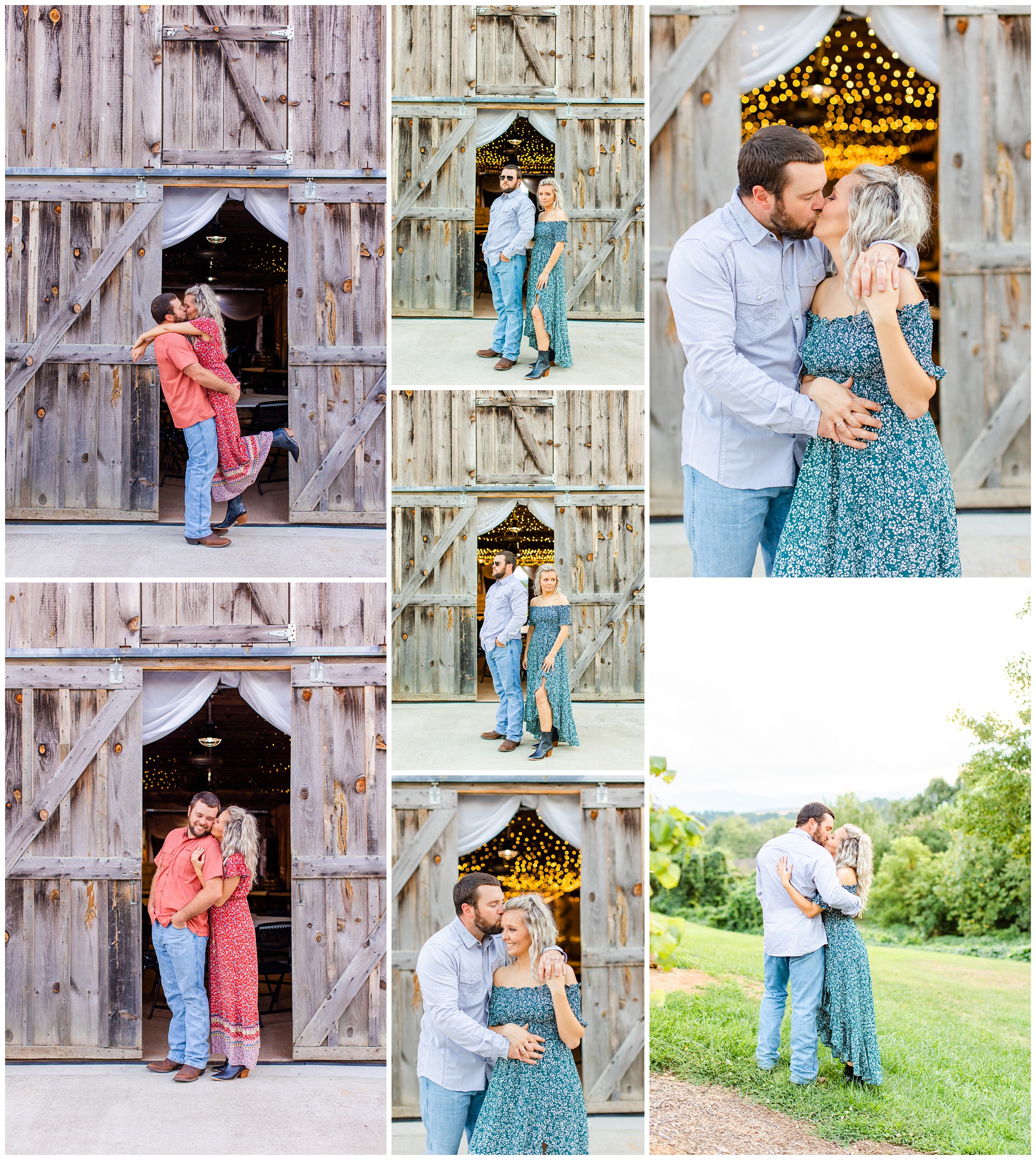 collage of couple's anniversary session