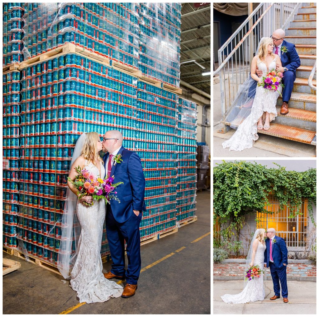 bride and groom portraits at their downtown Asheville wedding