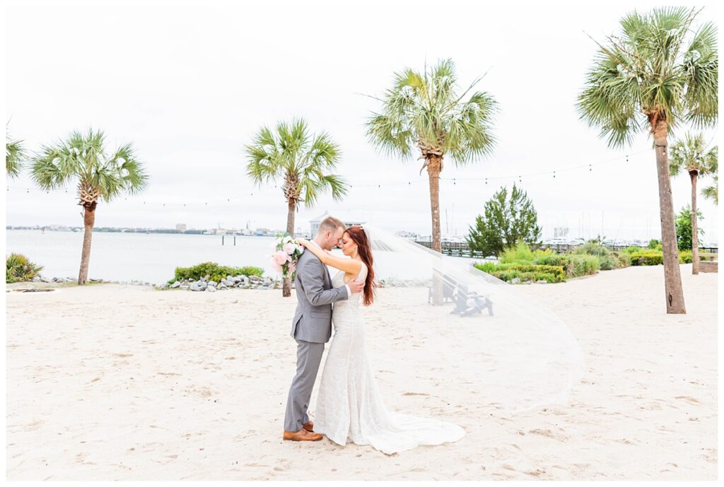 Charleston wedding photographer captures bride and groom portrait