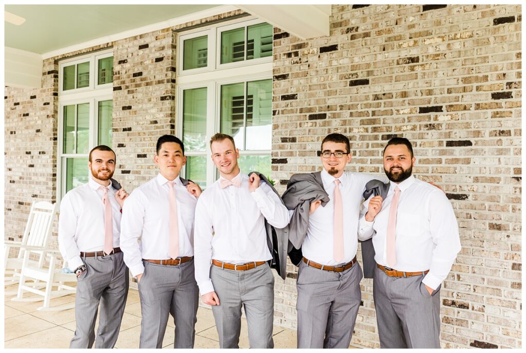 North Carolina wedding photographer capture groomsmen photo