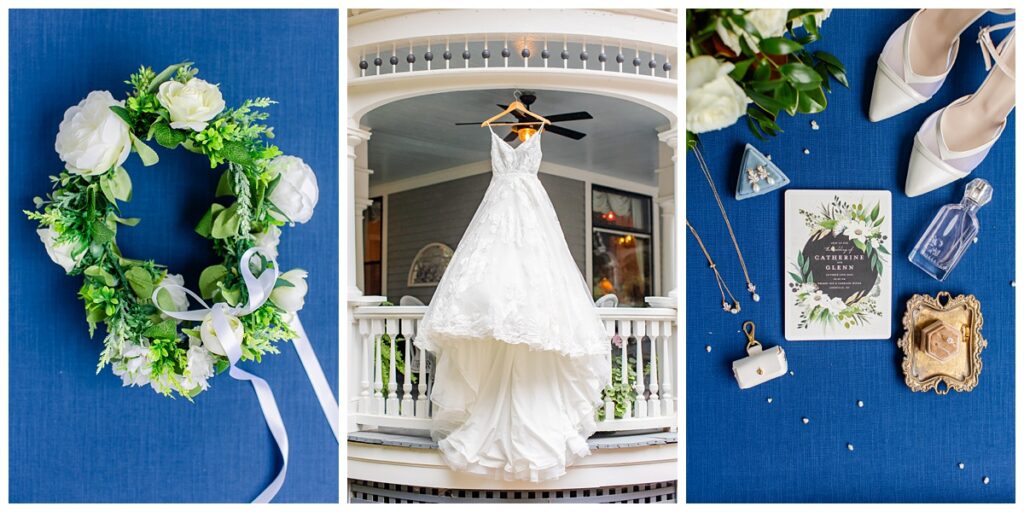 blue and white Asheville elopement