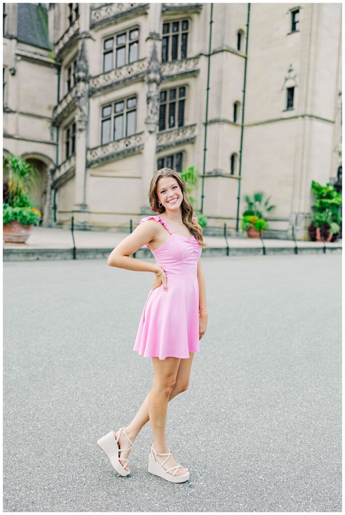 Springtime senior portraits at Biltmore Estate