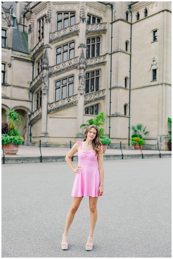 Springtime senior portraits at Biltmore Estate